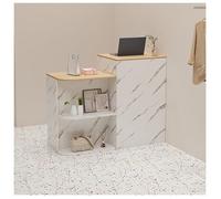 NQNFWCRJ Comptoir de Réception Moderne avec Tiroirs Verrouillables Équipé de Glissières Métalliques à Trois Sections Et d'un Comptoir Double Épaisseur(White and Yellow,47.2x17.7x37.4)