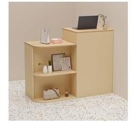 NQNFWCRJ Comptoir de Réception Moderne avec Tiroirs Verrouillables Équipé de Glissières Métalliques à Trois Sections Et d'un Comptoir Double Épaisseur(Beige and Yellow,47.2x17.7x37.4)