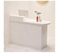 NQNFWCRJ Comptoir de Réception Moderne Comptoirs d'accueil for Magasin de Vêtements Panneaux Épais Tiroirs Verrouillables Et Armoires de Rangement Large Comptoir Incurvé(White2,43.3x19.7x41.3)
