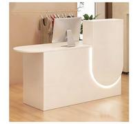 NQNFWCRJ Comptoir de Réception Moderne Table de Réceptions de Bureau en Tôle Épaissie Caissier de Magasin avec Tiroir Verrouillable Arrondis Antirayures Facile à Installer(White1,47.2x17.7x39.4)