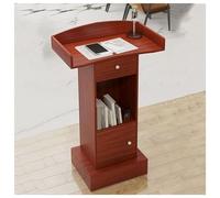 NQNFWCRJ Comptoir de Réception Multifonctionnel Pupitre de Salle de Classe Bureau D'information Doté d'un Plan de Travail Agrandi avec Dosseret Incurvé Tiroirs Scellés Et Base Surélevée(Red)