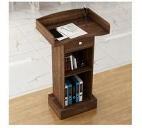 NQNFWCRJ Comptoir de Réception Pupitres de Conférence Table de Podium de Salle de Classe Polissage en Arc Rond Déflecteur Surélevé Antichute Base Stable(Brown1)