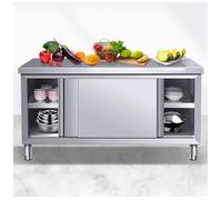 NQNFWCRJ H80cm Armoire de Cuisine Ouverte avec Étagères de Rangement Portes Coulissantes Doubles Amovibles en Acier Inoxydable 304 à Assembler Plusieurs Tailles Disponibles