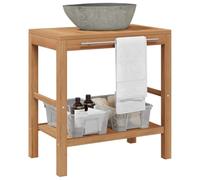Nqyjm Armoire de Toilette Teck Solide et lavabo en Pierre de rivière