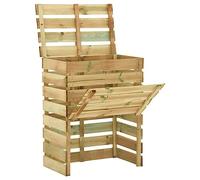 Nqyjm Bac à compost à lattes 80 x 50 x 100 cm Bois de pin imprégné pour jardin, terrasse, extérieur