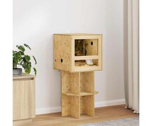 Nqyjm Base de terrarium avec étagère marron 40 x 40 x 50 cm OSB pour différents reptiles et rongeurs