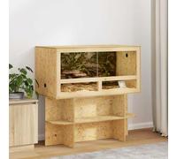Nqyjm Base de terrarium marron 100 x 50 x 50 cm OSB Terrarium en bois pour intérieur/extérieur Cage reptile pour tortue, gecko, lézard, serpent, araignée, scorpion, coléoptère, grenouille cornée
