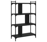 Nqyjm Bibliothèque à 4 Niveaux Noir 76x32x123 cm Bois d'ingénierie Salon