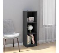 Nqyjm Bibliothèque avec étagère, séparateur de pièce, gris, 36 x 33 x 110 cm, en pin massif, étagère de rangement ouverte, pour salon, chambre à coucher, bureau, bureau