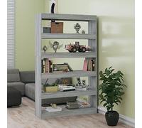 Nqyjm Bibliothèque avec étagère, séparateur de pièce, gris sonoma, 100 x 30 x 166 cm, étagère de rangement ouverte, pour salon, chambre à coucher, bureau, bureau