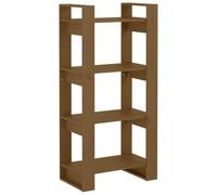 Nqyjm Bibliothèque/Cloison Marron Miel 60x35x125 cm Bois Massif Salon