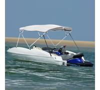 Nqyjm Bimini Top Bâche de protection solaire pour bateau 4 arcs Bimini Top avec panneaux latéraux 243 x (170-182) x 137 cm