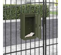Nqyjm Boîte aux lettres avec mémoire de forme avec porte, vert olive, 30 x 20 x 55 cm, acier, pour jardin, terrasse, extérieur