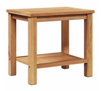 Nqyjm Bout de Canapé avec Étagère Table Basse Marron 50 x 35 x 45 cm Bois de Teck Solide, Table d'appoint pour Balcon, Jardin, Piscine