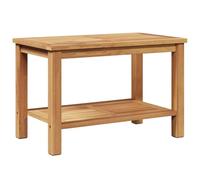 Nqyjm Bout de Canapé avec Étagère Table Basse Marron 70 x 40 x 45 cm Bois de Teck Solide, Table d'appoint pour Balcon, Jardin, Piscine
