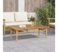 Nqyjm Bout de Canapé Table Basse 110x55x35 cm Bambou, Table d'appoint pour Balcon, Jardin, Piscine