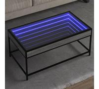 Nqyjm Bout de Canapé Table Basse avec LED Infini Sonoma Gris 90x50x41 cm, Table de Salon Idéale pour Bureau, Petits Espaces