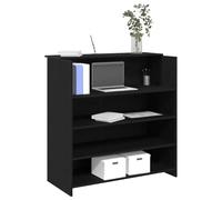Nqyjm Bureau de Réception avec Étagère Chêne Noir 100x50x103,5 cm | Table Informatique, Bois d'ingénierie Poste de Travail pour Travailler, Domicile, Chambre, Maison