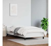 Nqyjm Cadre de lit avec tête de lit sans matelas - Blanc - 100 x 200 cm - Avec tête de lit en velours de style scandinave - Convient pour simple, double et chambre d'amis