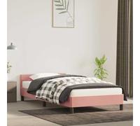 Nqyjm Cadre de lit avec tête de lit sans matelas - Rose - 80 x 200 cm - En velours - Avec tête de lit en velours de style scandinave - Convient pour simple, double et chambre d'amis
