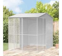 Nqyjm Cage à oiseaux grise 215 x 310 x 247 cm en acier galvanisé pour jardin, terrasse