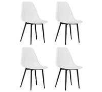 Nqyjm Chaise de Cuisine, Chaises à Manger Lot de 4 Blanc PP pour Salle à Manger, Chambre, Bureau Model 1