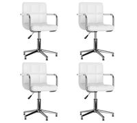 Nqyjm Chaise de Cuisine, Hauteur Réglable Chaises Pivotantes à Manger Lot de 4 Blanc Similicuir pour Salle à Manger, Chambre, Bureau Model 1