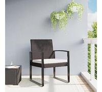 Nqyjm Chaise d'extérieur, Chaises à Manger de Jardin Lot de 2 Marron rotin PP pour Jardin, Plage, Balcon, Terrasse, Camping