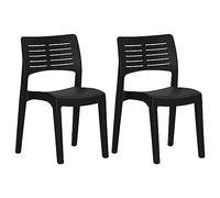 Nqyjm Chaise d'extérieur, Chaises de Jardin Lot de 2 Anthracite Polypropylène pour Jardin, Plage, Balcon, Terrasse, Camping