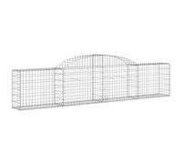 Nqyjm Clôture en Maille de Jardin Panier de Gabions Arqué 300x30x60/80 cm Fer Galvanisé, Mur à Gabion Cages à Pierres pour Terrasse Extérieur Pelouse Décorative