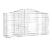 Nqyjm Clôture en Maille de Jardin Paniers à Gabions Arqués 13 pièce 200x50x100/120 cm Fer Galvanisé, Mur à Gabion Cages à Pierres pour Terrasse Extérieur Pelouse Model 1