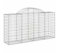 Nqyjm Clôture en Maille de Jardin Paniers à Gabions Arqués 3 pièce 200x50x100/120 cm Fer Galvanisé, Mur à Gabion Cages à Pierres pour Terrasse Extérieur Pelouse Model 2