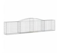 Nqyjm Clôture en Maille de Jardin Paniers à Gabions Arqués 8 pièce 400x50x80/100 cm Fer Galvanisé, Mur à Gabion Cages à Pierres pour Terrasse Extérieur Pelouse Décorative Model 2