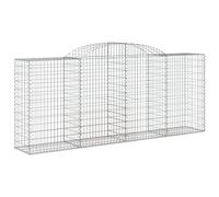 Nqyjm Clôture en Maille de Jardin Paniers à Gabions Arqués 9 pièce 300x50x120/140 cm Fer Galvanisé, Mur à Gabion Cages à Pierres pour Terrasse Extérieur Pelouse Décorative
