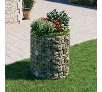 Nqyjm Clôture en Maille de Jardin Poteau à Gabion Circulaire Acier Galvanisé Ø100x100 cm, Mur à Gabion Cages à Pierres pour Terrasse Extérieur Pelouse Décorative