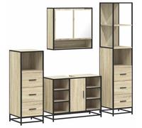 Nqyjm Ensemble de Meubles de Salle de Bain 4 pièce chêne Sonoma L3301301