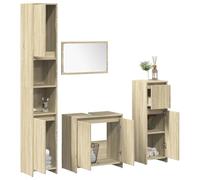 Nqyjm Ensemble de Meubles de Salle de Bain 4 pièce chêne Sonoma L3324969