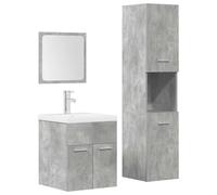 Nqyjm Ensemble de Meubles de Salle de Bain 4 pièce Gris béton L3324898