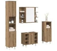 Nqyjm Ensemble de Meubles Salle de Bain 4 pièce Bois d'ingénierie L3328558
