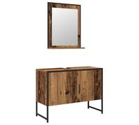Nqyjm Ensemble de Mobilier de Salle de Bain 2 pièces Marron L3334331