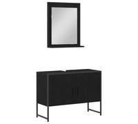 Nqyjm Ensemble de Mobilier de Salle de Bain 2 pièces Noir L3334333