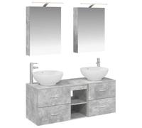 Nqyjm Ensemble de Mobilier de Salle de Bain 5 pc Gris béton L3406954