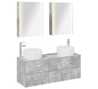 Nqyjm Ensemble de Mobilier de Salle de Bain 5 pc Gris béton L3407050