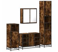 Nqyjm Ensemble Meubles Salle de Bain 4 pièce chêne fumé L12