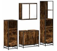 Nqyjm Ensemble Meubles Salle de Bain 4 pièce chêne fumé L47