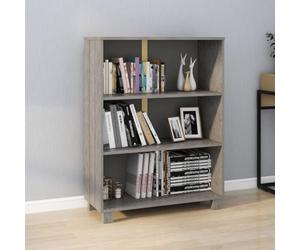 Nqyjm Hamar Bibliothèque avec étagère, gris clair, 85 x 35 x 112 cm, en pin massif, étagère de rangement ouverte, pour salon, chambre à coucher, bureau, bureau