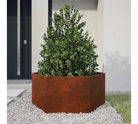 Nqyjm Jardinière avec pieds en acier Corten oxydé 30 x 30 x 30 cm, robuste et durable, pour légumes, herbes et jardin
