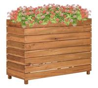 Nqyjm Jardinière Potager de Extérieure Lit Surélevé 100x40x72 cm Bois de Teck recyclé et Acier, Bac à Fleur pour Cultiver Herbes Plantes Succulentes dans Jardin Terrasse Balcon