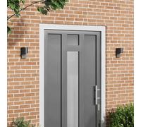 Nqyjm Lot de 2 appliques murales extérieures noires 12 x 7 x 15 cm en acier inoxydable pour jardin, terrasse, extérieur