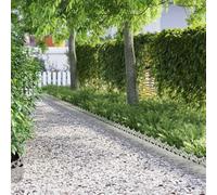 Nqyjm Lot de 20 bordures de pelouse argentées - 103 x 0,05 x 22 cm - En acier inoxydable - Pour jardin, terrasse, extérieur, arrière-cour